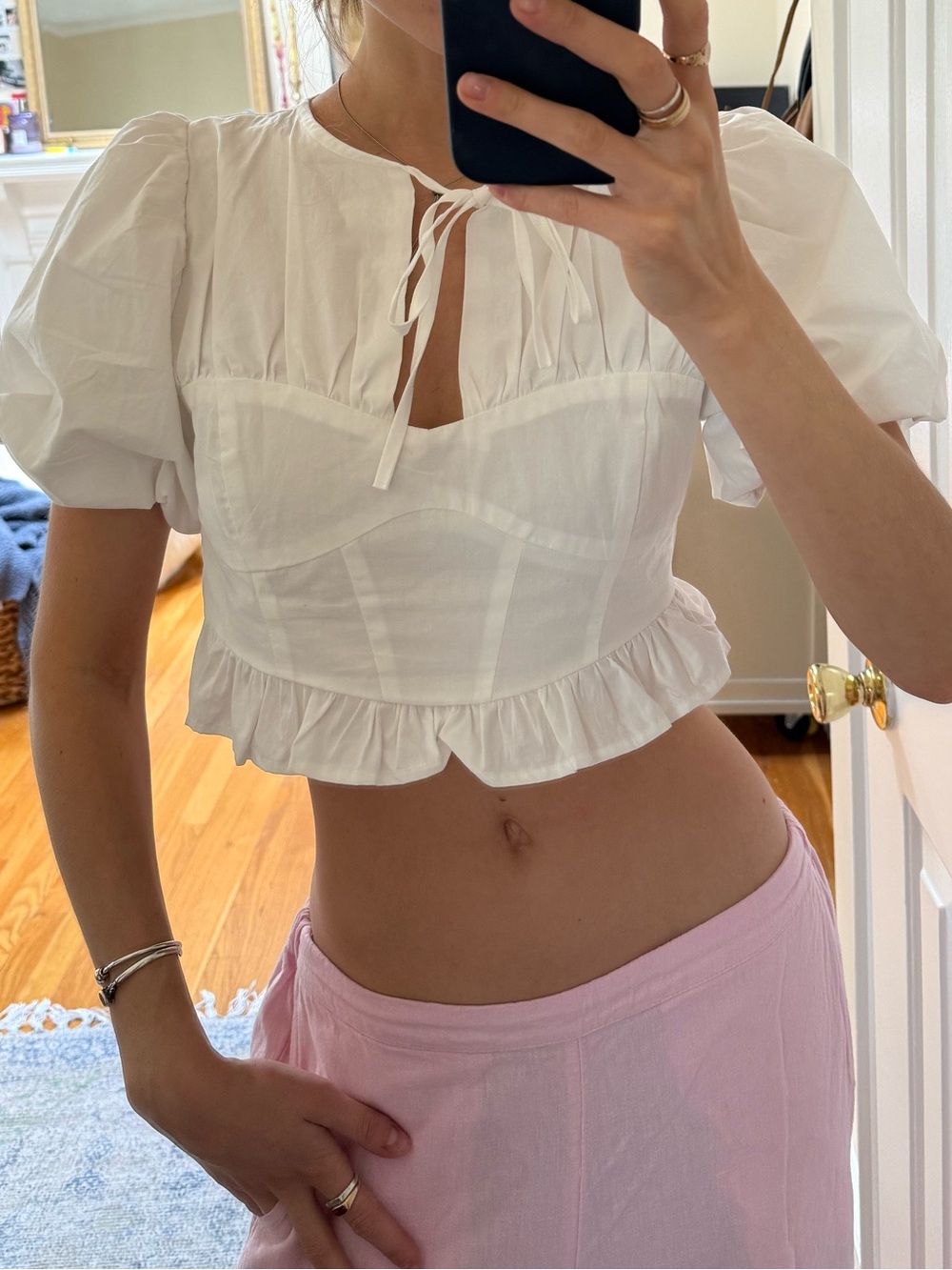 White Puff Sleeve top